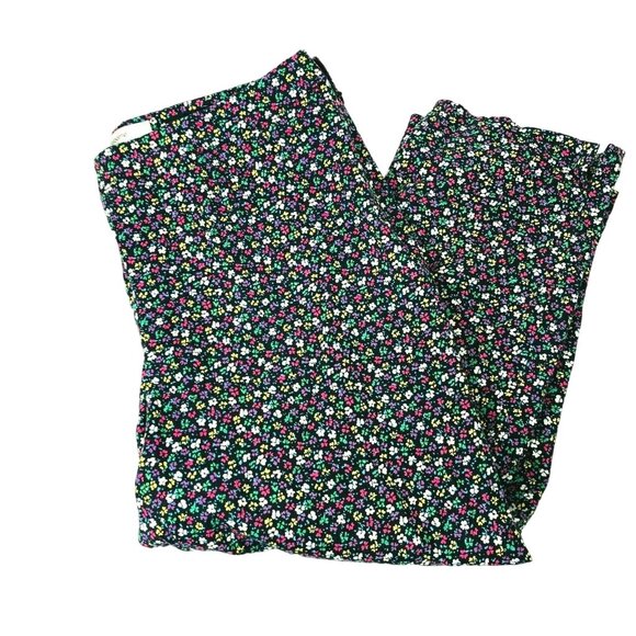 Liz Claiborne Capris Jackie Womens 8P Pink Blue White Flowers  Pants Flat Front - Picture 1 of 9